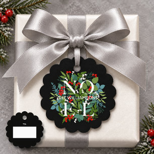Étiquettes Cadeau NOEL Décoration hivernale de fêtes noir