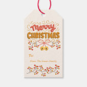 Étiquettes-cadeau Noël des baies et cloches (Devant)