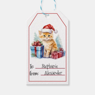Étiquettes-cadeau Noël des chats mignons (2)