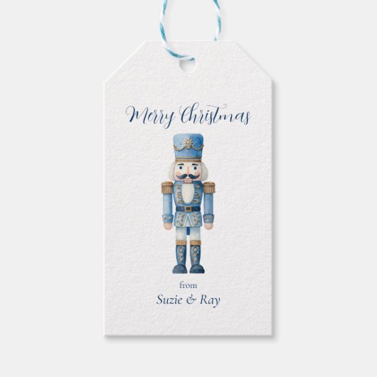 Étiquettes-cadeau Noël des noisettes bleues (Devant)