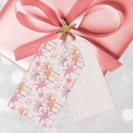 Étiquettes-cadeau Noël des palmiers tropicaux