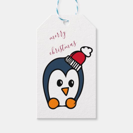 Étiquettes-cadeau Noël des pingouins (Devant)