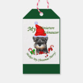 Étiquettes-cadeau Noël des Schnauzer miniatures (Dos)