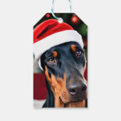 Étiquettes-cadeau Noël Doberman (Dos)