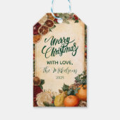 Étiquettes-cadeau Noël d'orange et de fruits séchés rustiques (Devant)