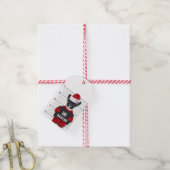 Étiquettes-cadeau Noël Drôle Mugshot Mauvais Chien Père Noël (Avec de la ficelle)