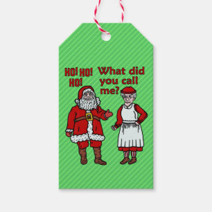 Étiquettes-cadeau Noël drôle Père Noël et Mme Claus Holiday Joke