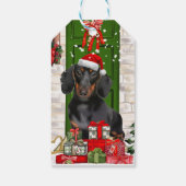 Étiquettes-cadeau Noël du chien Dachshund (Dos)