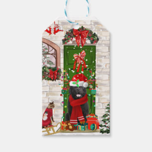 Étiquettes-cadeau Noël du chien de Terre-Neuve