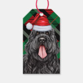 Étiquettes-cadeau Noël du chien de Terrier Russe Noir (Devant)