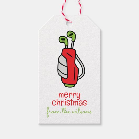 Étiquettes-cadeau Noël du golf mignon (Devant)
