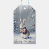 Étiquettes-cadeau Noël du lapin de neige (Devant)