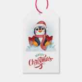 Étiquettes-cadeau Noël du mignon Penguin Santa Hat (Devant)