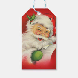 Étiquettes-cadeau Noël du Père Noël vintage