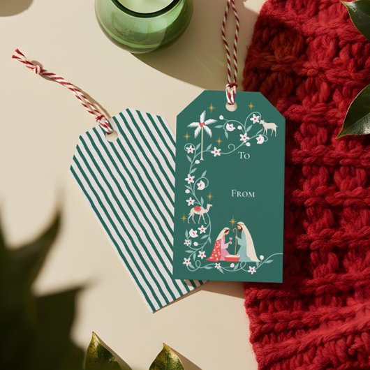 Étiquettes-cadeau Noël Étoile Religieuse De La Nativité De Bethléem