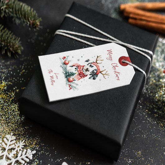 Étiquettes-cadeau Noël festif Chiot dalmate