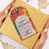 Étiquettes-cadeau Noël fleuri des Poinsettias rouges