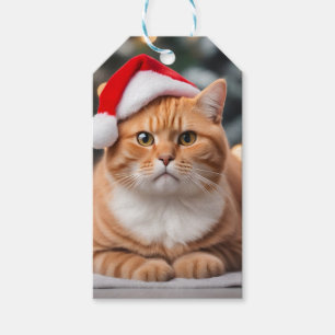 Étiquettes-cadeau Noël Ginger British Shorthair