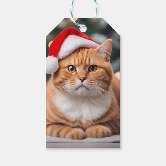Étiquettes-cadeau Noël Ginger British Shorthair (Devant)