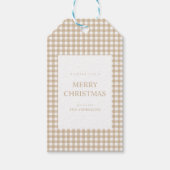 Étiquettes-cadeau Noël Gingham Beige (Devant)