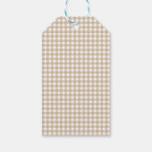 Étiquettes-cadeau Noël Gingham Beige (Dos)