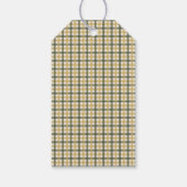 Étiquettes-cadeau Noël Gingham Jaune et Vert (Dos)