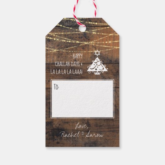 Étiquettes-cadeau Noël + Hanoukka Chrismukkah Photo 2 faces (Dos)