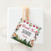 Étiquettes Cadeau Noël Hiver Bois Animaux (En situation)