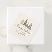 Étiquettes Cadeau Noël hiver vert (En situation)