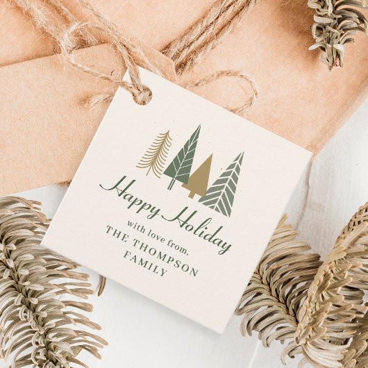 Étiquettes Cadeau Noël hiver vert