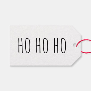 Étiquettes-cadeau Noël HO HO HO minimaliste. Jolie fête moderne