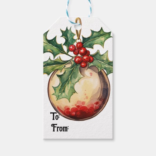 Étiquettes-cadeau Noël Holiday (Devant)