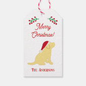 Étiquettes-cadeau Noël Jaune Labrador Chiot Silhouette (Dos)