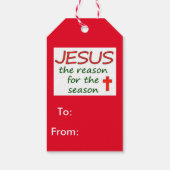 Étiquettes-cadeau Noël Jésus Raison de la saison (Dos)