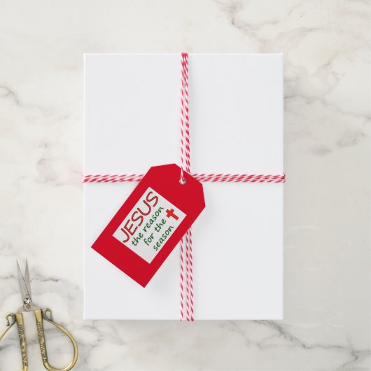 Étiquettes-cadeau Noël Jésus Raison de la saison (Avec de la ficelle)