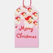 Étiquettes-cadeau Noël Jolly Santa Claus Rose Joyeux Salutation (Devant)