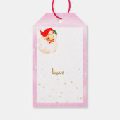 Étiquettes-cadeau Noël Jolly Santa Claus Rose Joyeux Salutation (Dos)