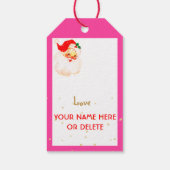 Étiquettes-cadeau Noël Jolly Santa Claus Rose Joyeux Salutation (Dos)