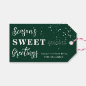 Étiquettes-cadeau Noël Joyeuses Fêtes Blanc Vert Gi (Devant (Horizontal))