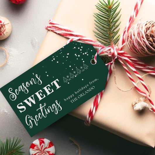 Étiquettes-cadeau Noël Joyeuses Fêtes Blanc Vert Gi