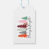 Étiquettes-cadeau Noël Joyeux et design de pin clair (Devant)