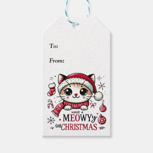Étiquettes-cadeau Noël Meowy