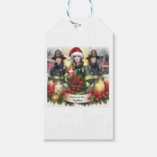 Étiquettes-cadeau Noël merci aux pompiers