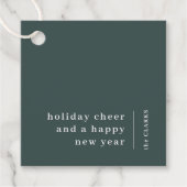 Étiquettes Cadeau Noël minimal | Moderne Design Forest Green (Devant)