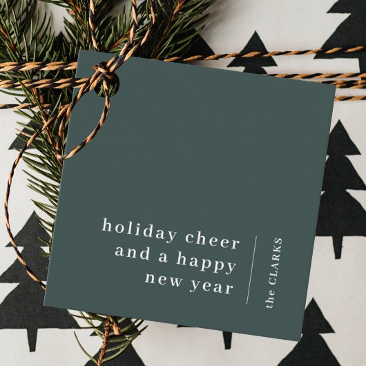 Étiquettes Cadeau Noël minimal | Moderne Design Forest Green