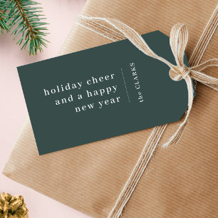 Étiquettes-cadeau Noël minimal Moderne Design Forest Green