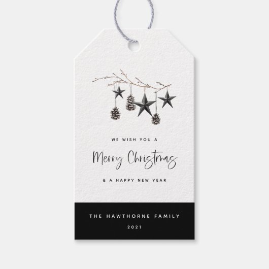 Étiquettes-cadeau Noël nature cosy (Devant)