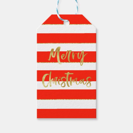 Étiquettes-cadeau Noël Noël Salutation personnelle rouge (Devant)