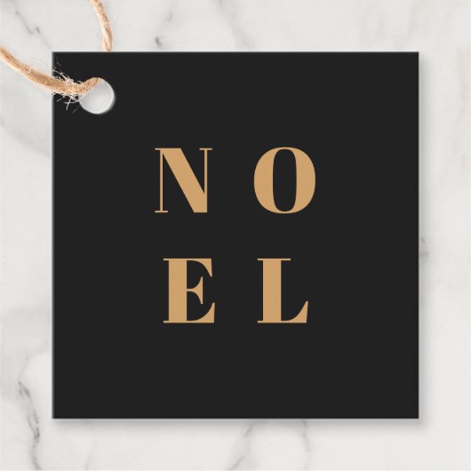 Étiquettes Cadeau Noel noir et or | Noël tendance et élégant (Devant)