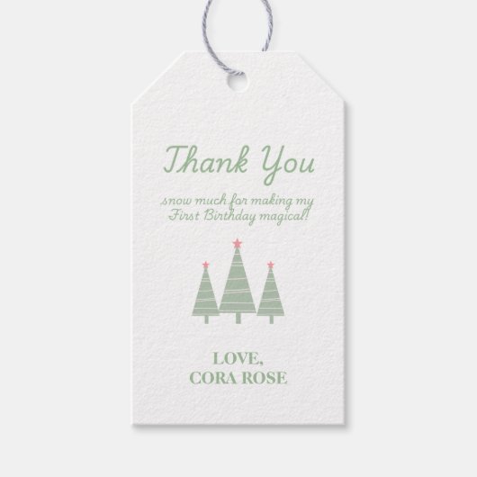 Étiquettes-cadeau Noël Oh Quel Amusant Premier Anniversaire (Devant)